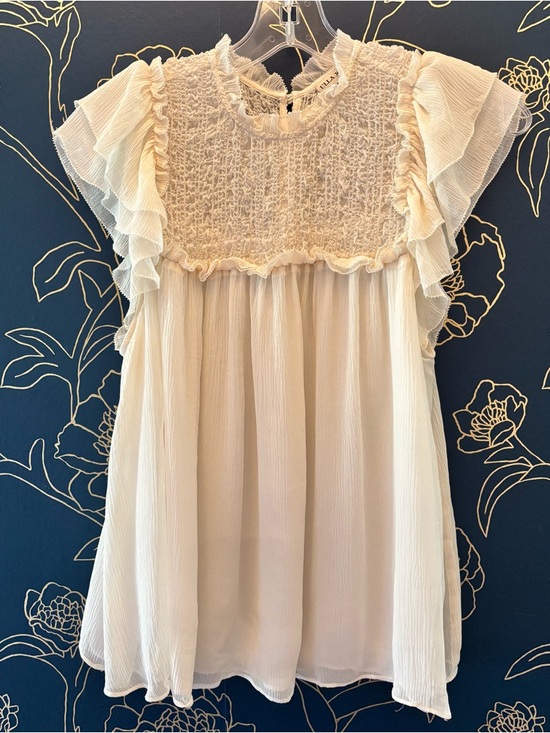 Ulla Johnson Tops - ULLA JOHNSON ivory SILK sleeveless RUFFLE flutter sleeve TOP size 0 XS